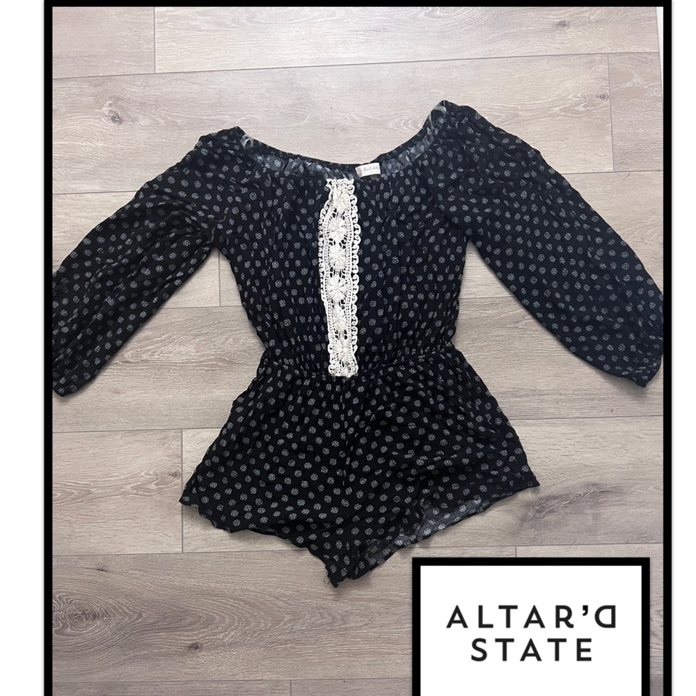 Altar’d State Black Romper- Size Large